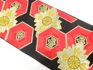アンティーク　花に亀甲模様織り出し袋帯（着用可）